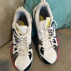 White and Pink Athletic Sneakers